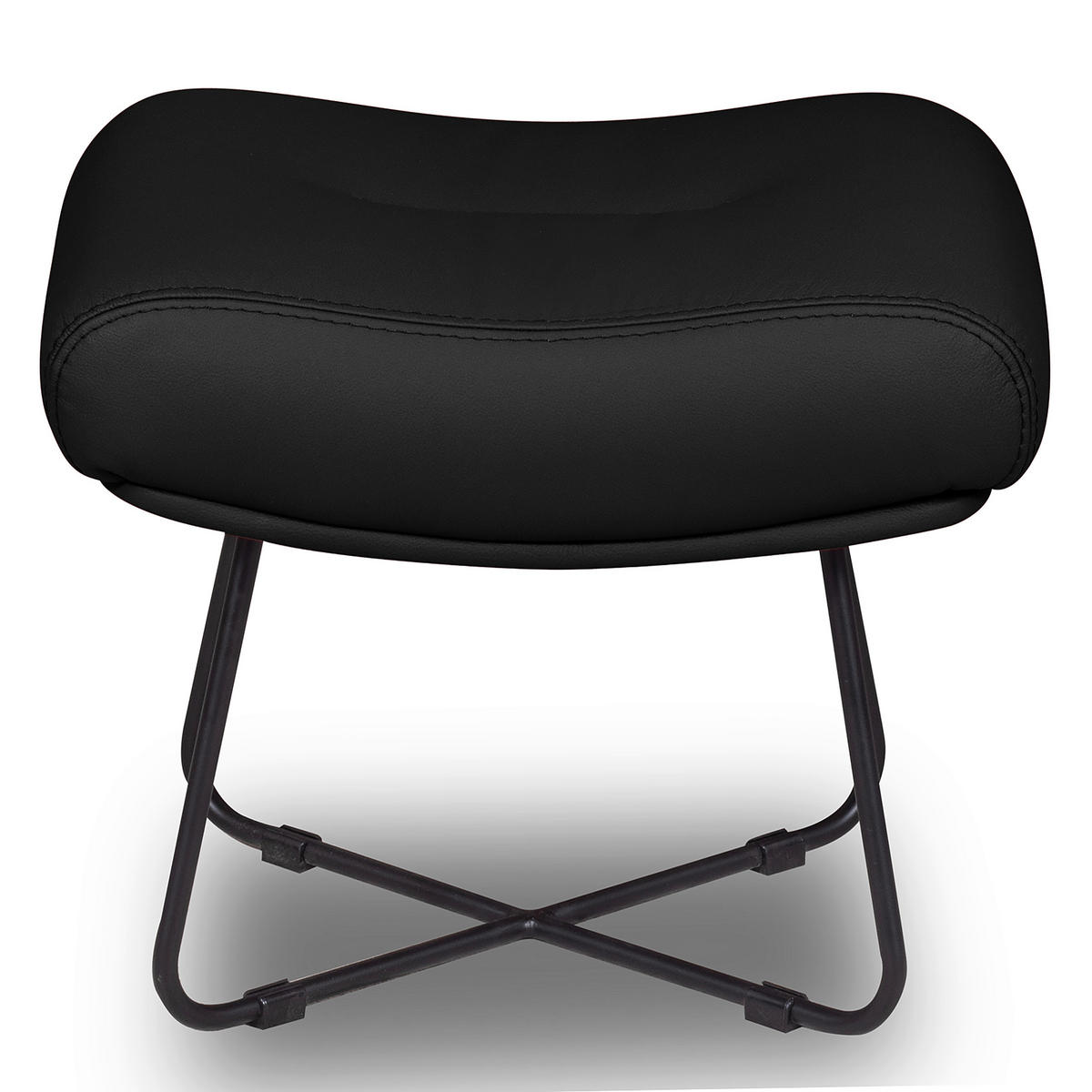 SESSELSET Echtleder Schwarz  - Schwarz, Design, Leder/Metall (67/87/74cm) - Livetastic