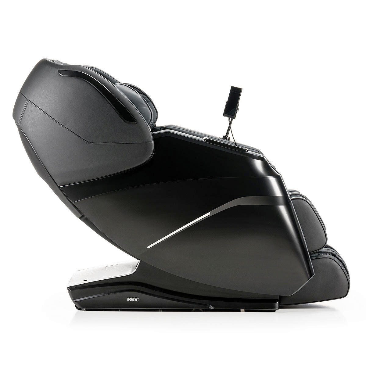 MASSAGESESSEL  mit Schwarz integrierte Lautsprecher, Relaxfunktion, Liegefunktion, Sitzheizung, Netzbetrieb, Massagefunktion, Herz-Waage-Funktion, abwischbar, ausziehbare Fußstütze, Bluetooth-Lautsprecher, Rückenlehne in S-Form  - Schwarz, Basics, Kunststoff/Textil (76/113/155-175cm) - iRest