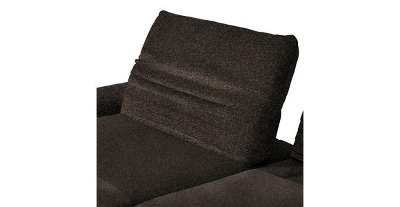 ECKSOFA  in Bouclé Dunkelbraun  170-195/280 cm  - Dunkelbraun/Schwarz, Design, Textil/Metall (170-195/280cm) - Dieter Knoll