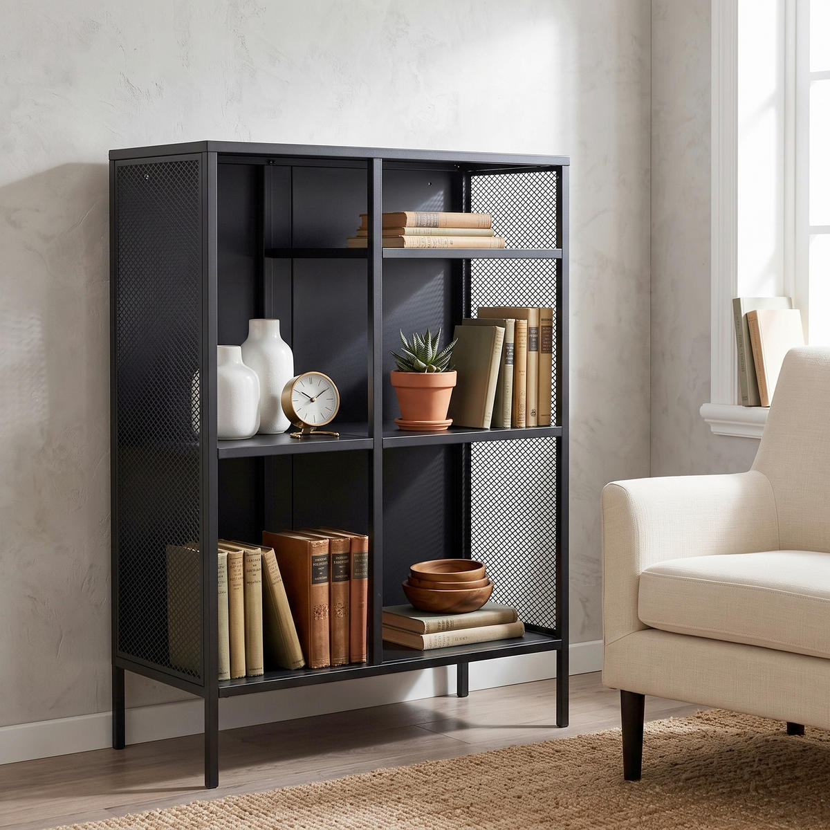 HYLLA i 80/110/40 cm svart  - svart, Design, metall (80/110/40cm) - Livetastic