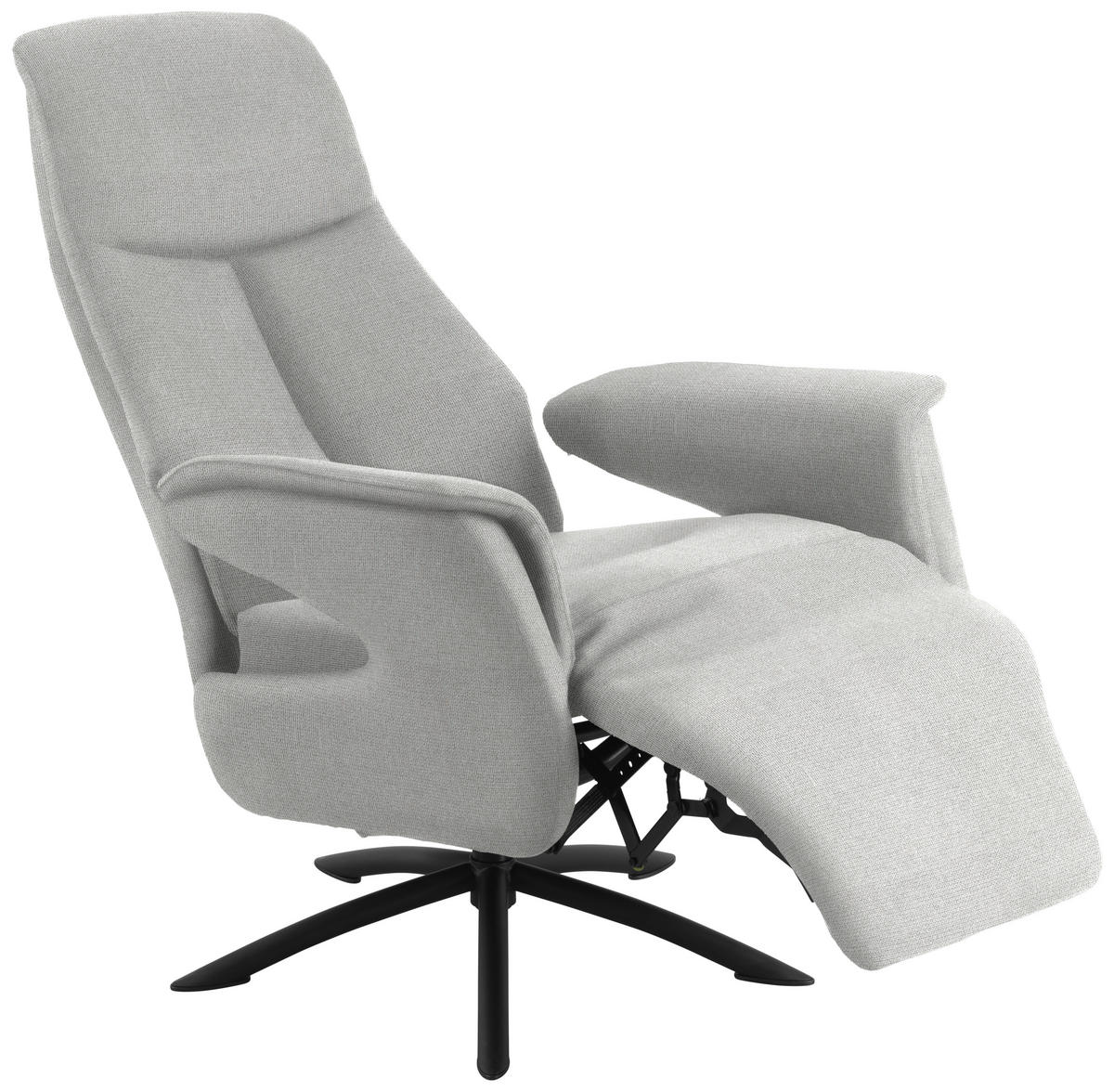 RELAXFÅTÖLJ i textil ljusgrå  - ljusgrå/svart, Design, metall/textil (73/108/86cm) - Livetastic