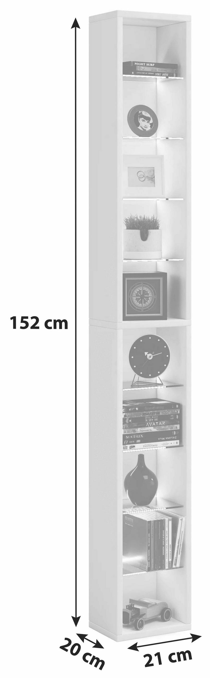 REGAL Eichefarben, Honig  - Eichefarben/Honig, Basics, Glas/Holzwerkstoff (21/152/20cm) - MID.YOU