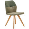 STUHL  in Lederlook, Webstoff  - Wildeiche/Olivgrün, Konventionell, Holz/Textil (49,5/87/62,5cm) - Valdera