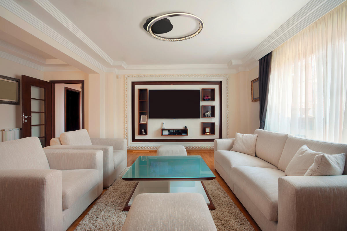 LED-DECKENLEUCHTE 53/50/8 cm   - Opal/Grau, Design, Kunststoff/Metall (53/50/8cm) - Globo