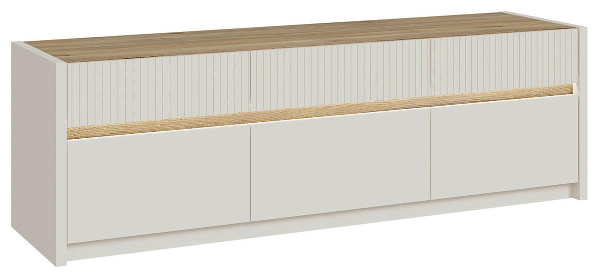 TV-ELEMENT barve hrasta, peščene barve  - barve hrasta/peščene barve, Design, leseni material (160/50,7/41,7cm) - Hom`in