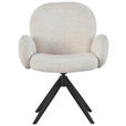 ARMLEHNSTUHL  in Eisen Webstoff  - Beige/Schwarz, Design, Textil/Metall (63/87/65cm) - Novel