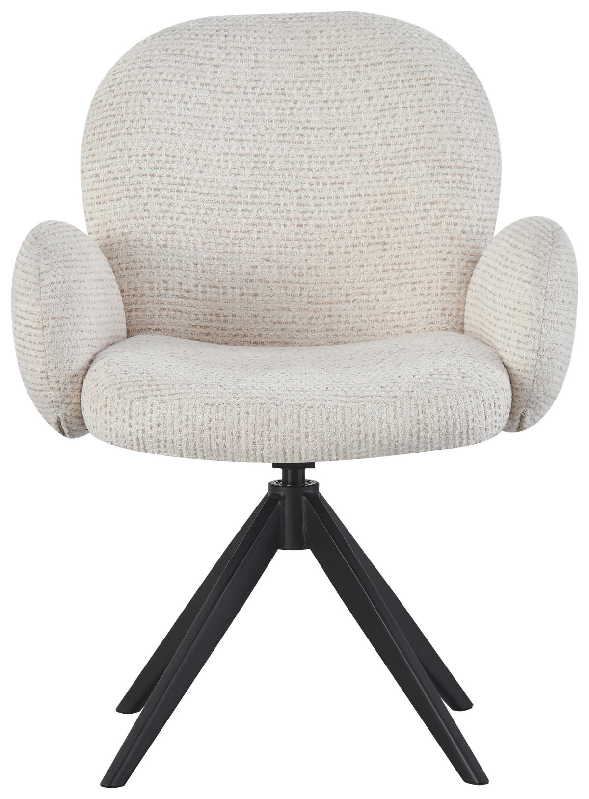 ARMLEHNSTUHL  in Eisen Webstoff  - Beige/Schwarz, Design, Textil/Metall (63/87/65cm) - Novel