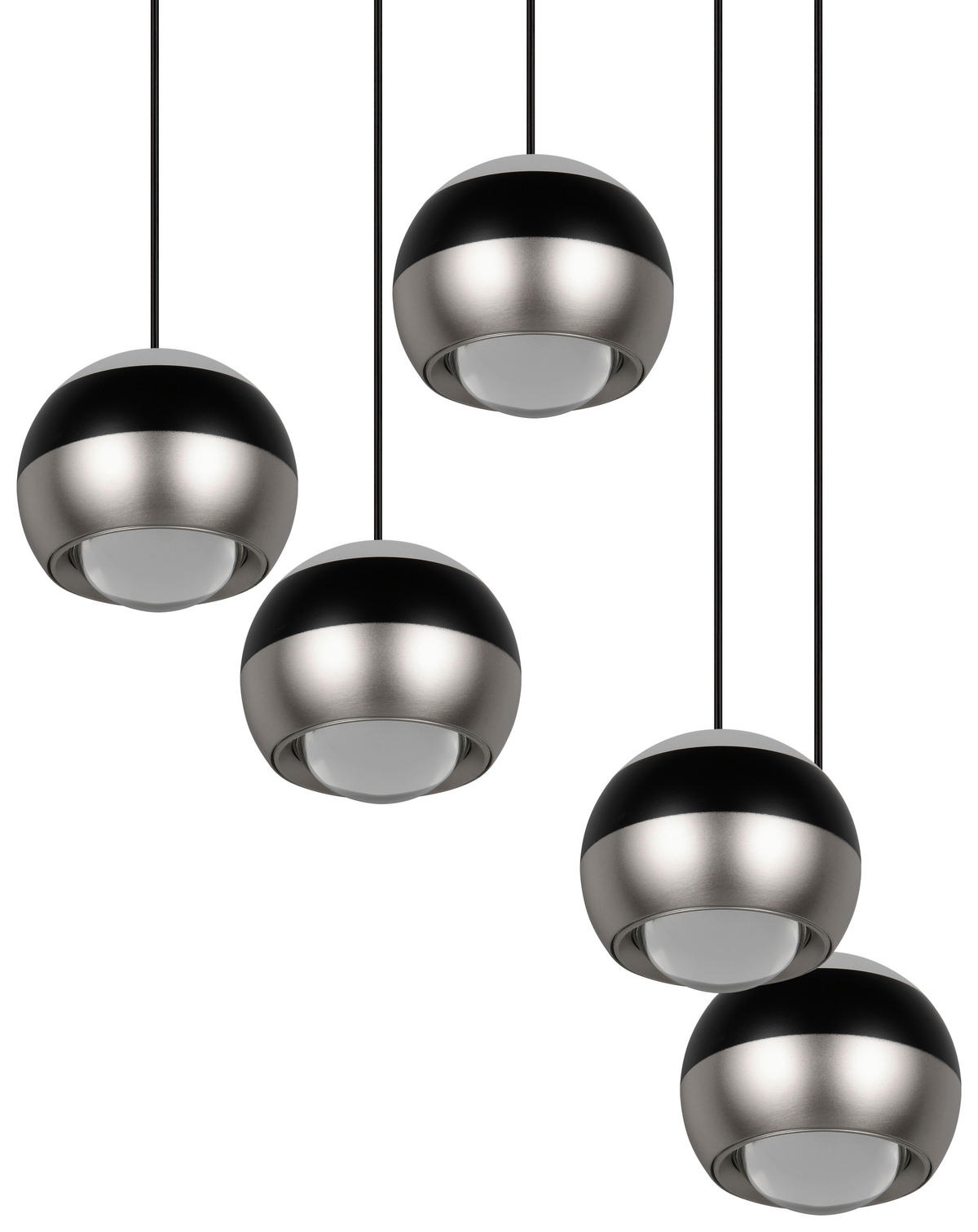 ZÁVESNÉ LED SVIETIDLO, 30/150 cm  - čierna/niklová, Design, kov (30/150cm) - Trio Leuchten