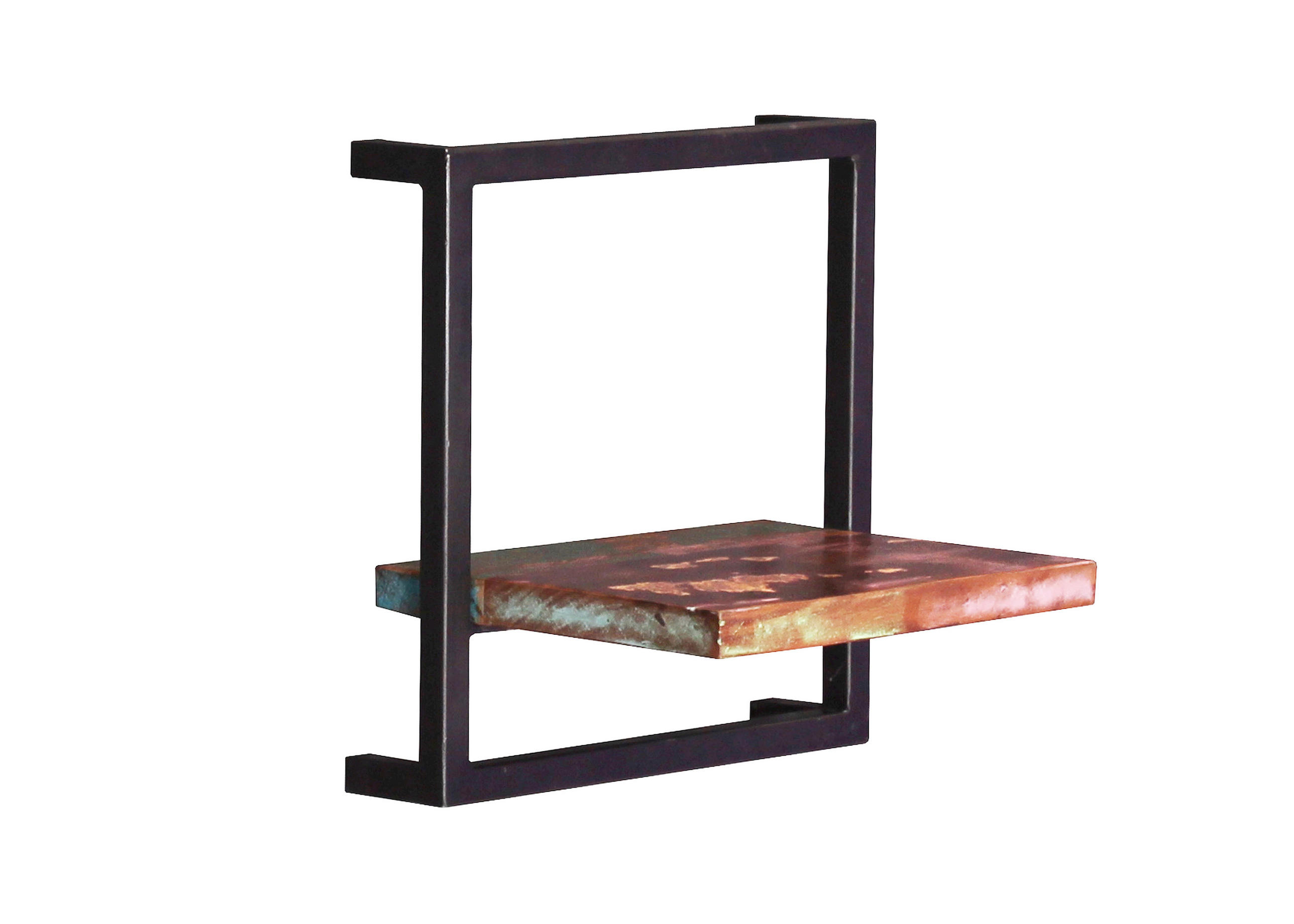 WANDREGAL 35/35/25 cm  - Multicolor/Schwarz, Design, Holz/Metall (35/35/25cm) - MID.YOU