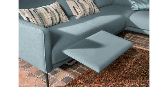 ECKSOFA in Flachgewebe, Struktur Hellblau  - Anthrazit/Hellblau, Design, Textil/Metall (254/230cm) - Ambiente