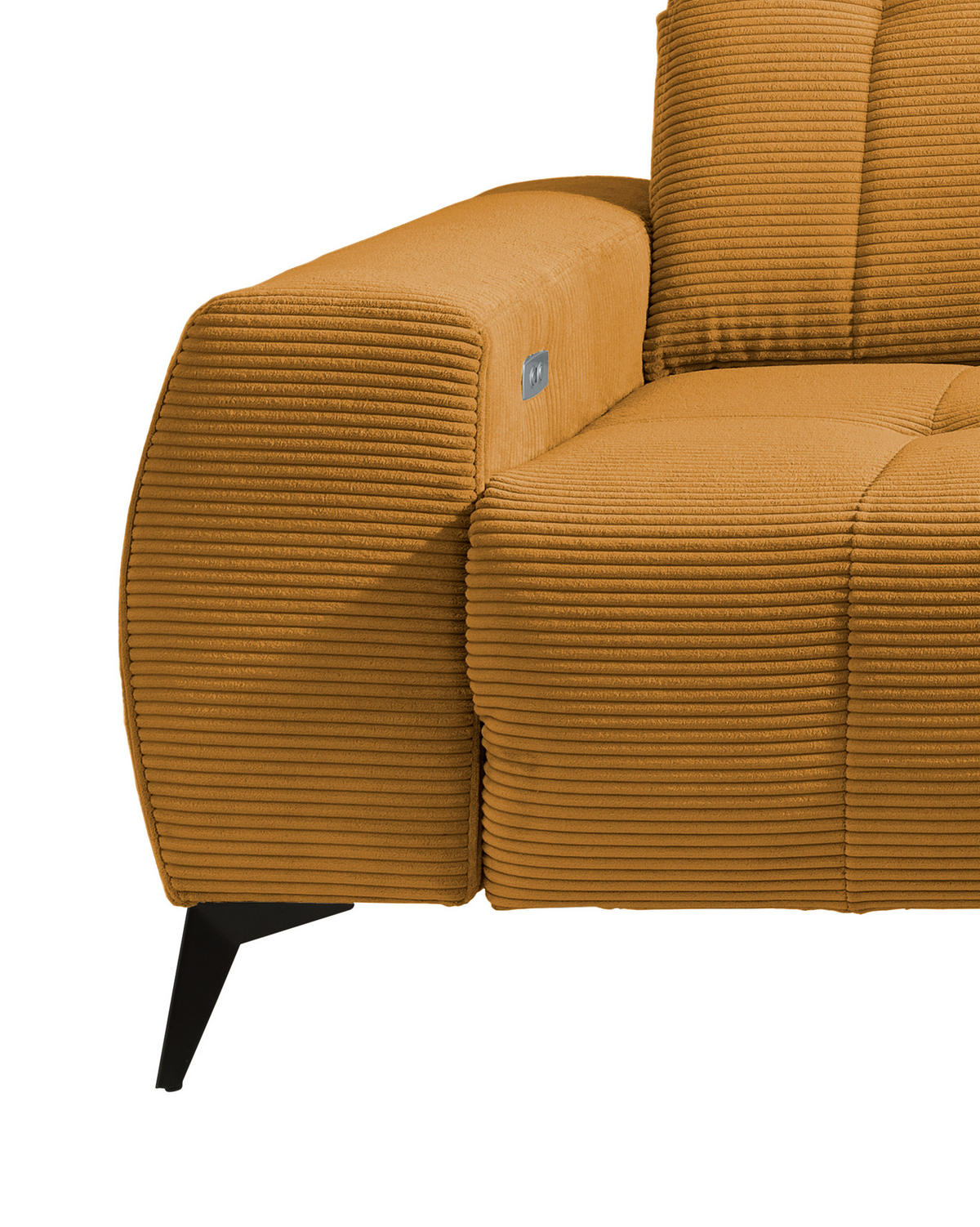 ECKSOFA Goldfarben Cord  - Goldfarben/Schwarz, MODERN, Textil/Metall (261/200cm) - Livetastic