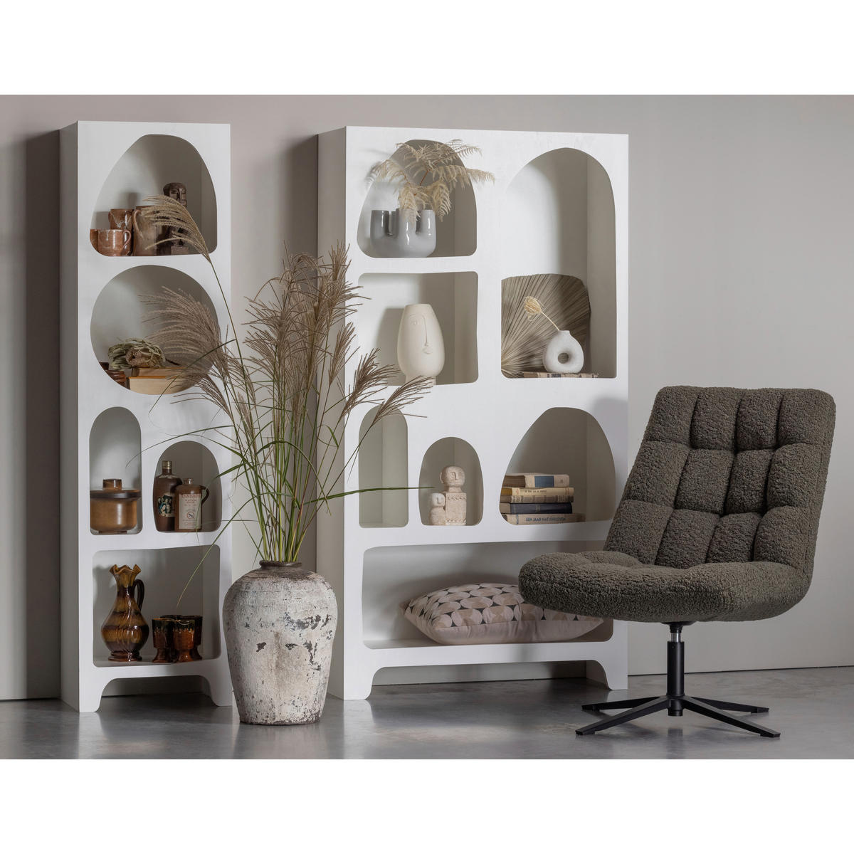 SESSEL in Teddystoff Dunkelgrün  - Dunkelgrün/Schwarz, Design, Textil/Metall (70/101/85cm) - Livetastic