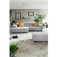 ECKSOFA in Webstoff Hellgrau 182/279 cm - Hellgrau/Schwarz, KONVENTIONELL, Textil/Metall (182/279cm) - Hom`in