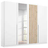 DREHTÜRENSCHRANK 226/210/54 cm,  in Weiß, Eiche Artisan, 4 Tür(en)  - Alufarben/Weiß, MODERN, Holzwerkstoff/Metall (226/210/54cm) - Rauch Möbel