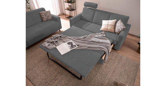 3-SITZER-SOFA  in Flachgewebe Grau  - Chromfarben/Grau, Design, Textil/Metall (195/83/85cm) - Xora