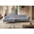 ECKSOFA  in Cord Dunkelgrau  174/277 cm  - Dunkelgrau/Schwarz, KONVENTIONELL, Textil/Metall (174/277cm) - Carryhome