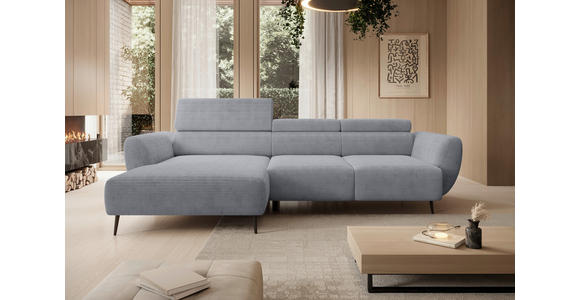 ECKSOFA  in Cord Dunkelgrau  174/277 cm  - Dunkelgrau/Schwarz, KONVENTIONELL, Textil/Metall (174/277cm) - Carryhome