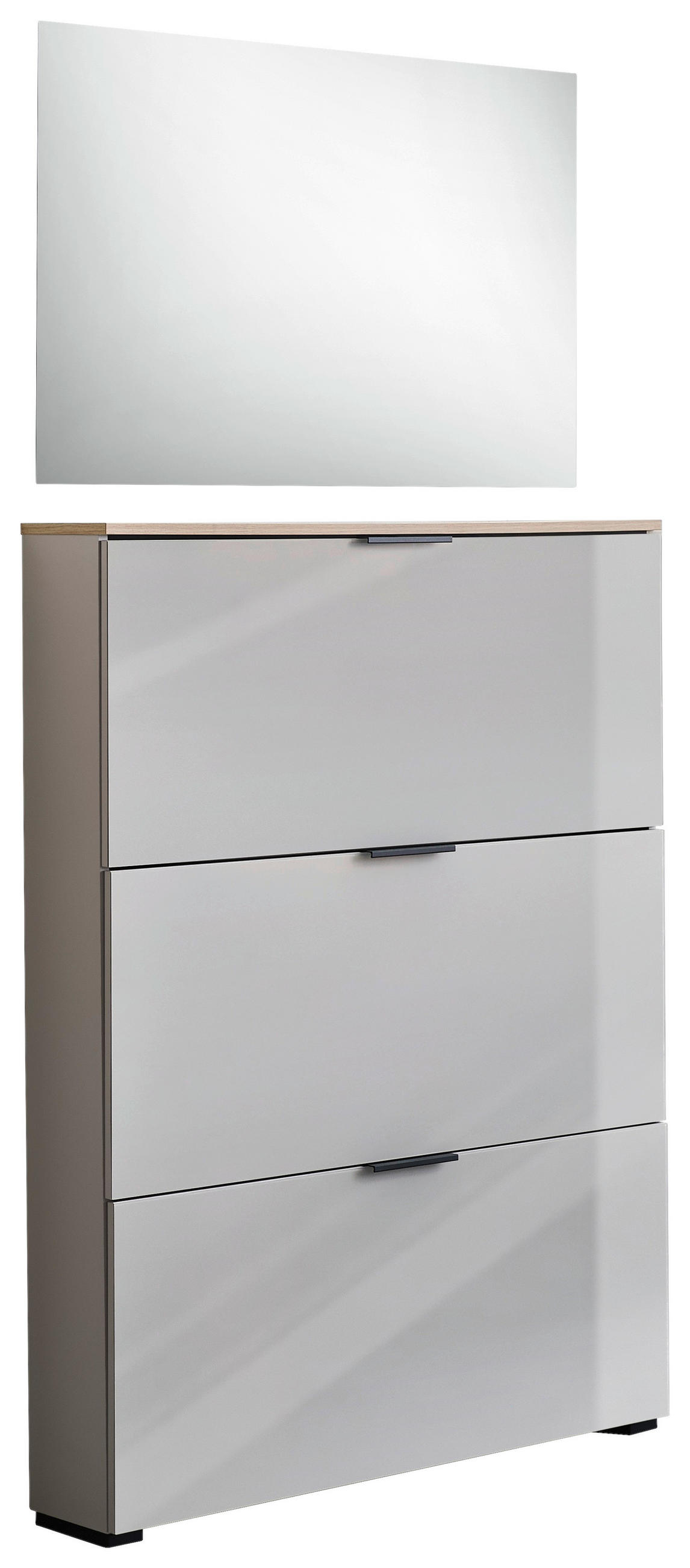 GARDEROBE 2-teilig  in 100/200/19 cm  - Kaschmir/Eichefarben, Design, Glas/Holzwerkstoff (100/200/19cm) - Voleo