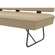 SITZBANK in Metall, Leder Beige  - Beige/Schwarz, Design, Leder/Metall (165/88/66cm) - Moderano