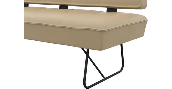 SITZBANK in Metall, Leder Beige  - Beige/Schwarz, Design, Leder/Metall (165/88/66cm) - Moderano