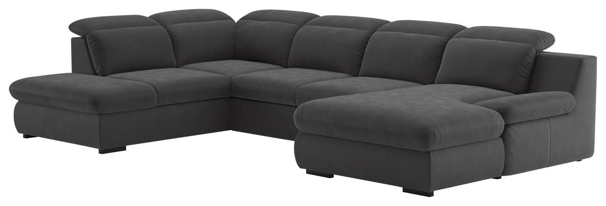 SEDACÍ SOUPRAVA, textil, antracitová - černá/antracitová, Design, textil/plast (341/80/168cm) - Welnova