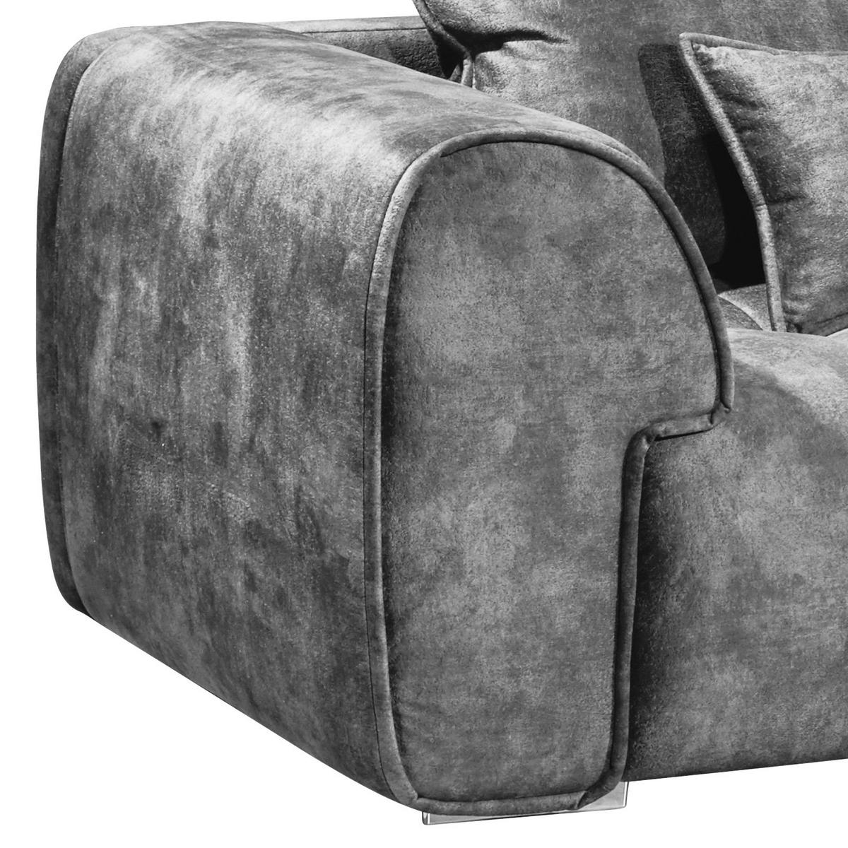 NAGY KANAPÉ textil szürke  - ezüst/szürke, Modern, műanyag/textil (316/90/112cm) - Livetastic
