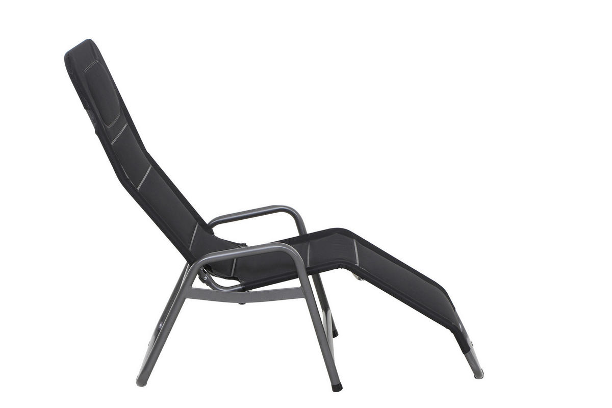 KIPPLIEGE  - Schwarz, KONVENTIONELL, Kunststoff/Metall (150/71/112cm) - Siena Garden