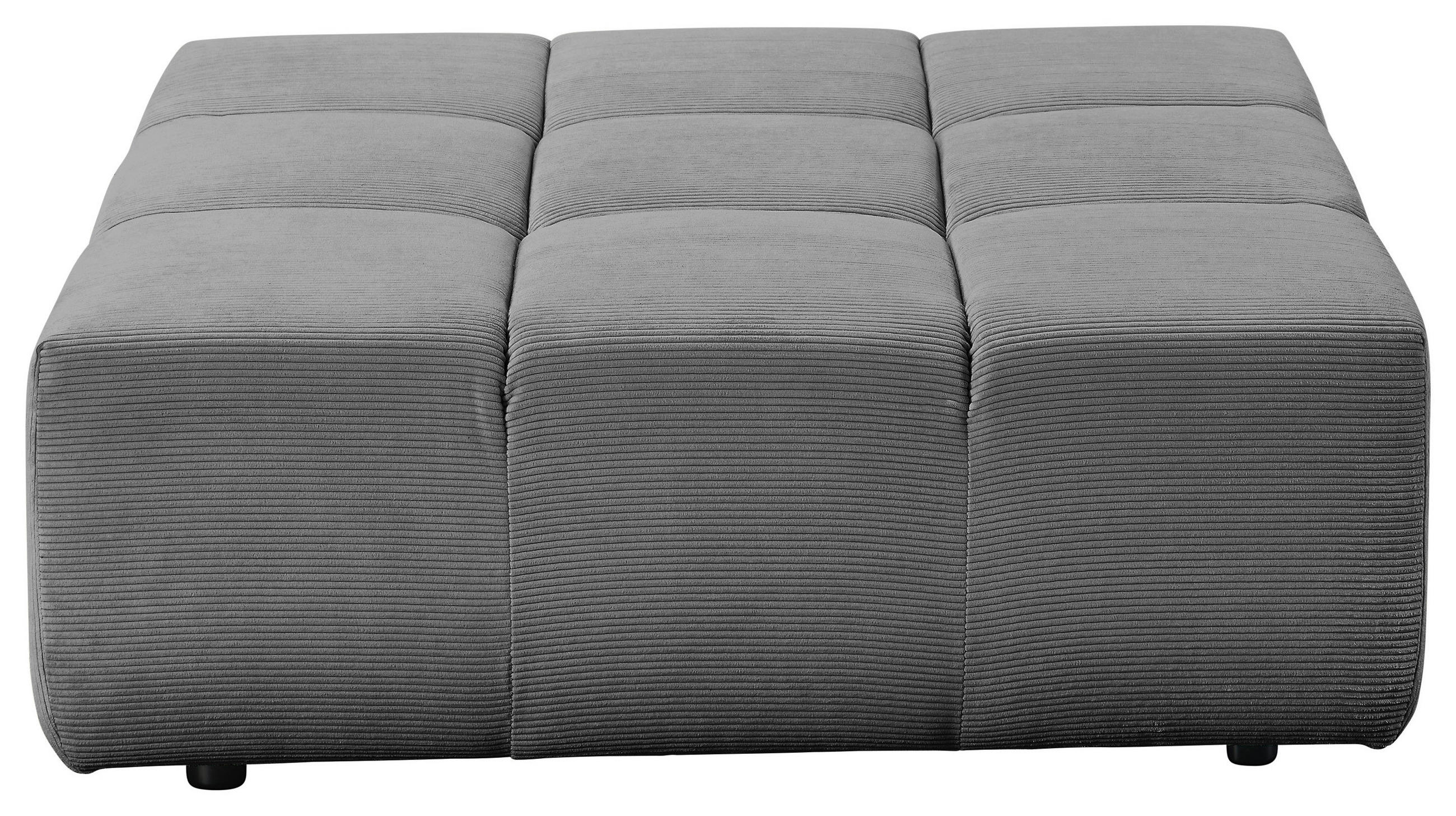 HOCKER Feincord Grau  - Schwarz/Grau, Design, Kunststoff/Textil (107/39/107cm) - Hom`in