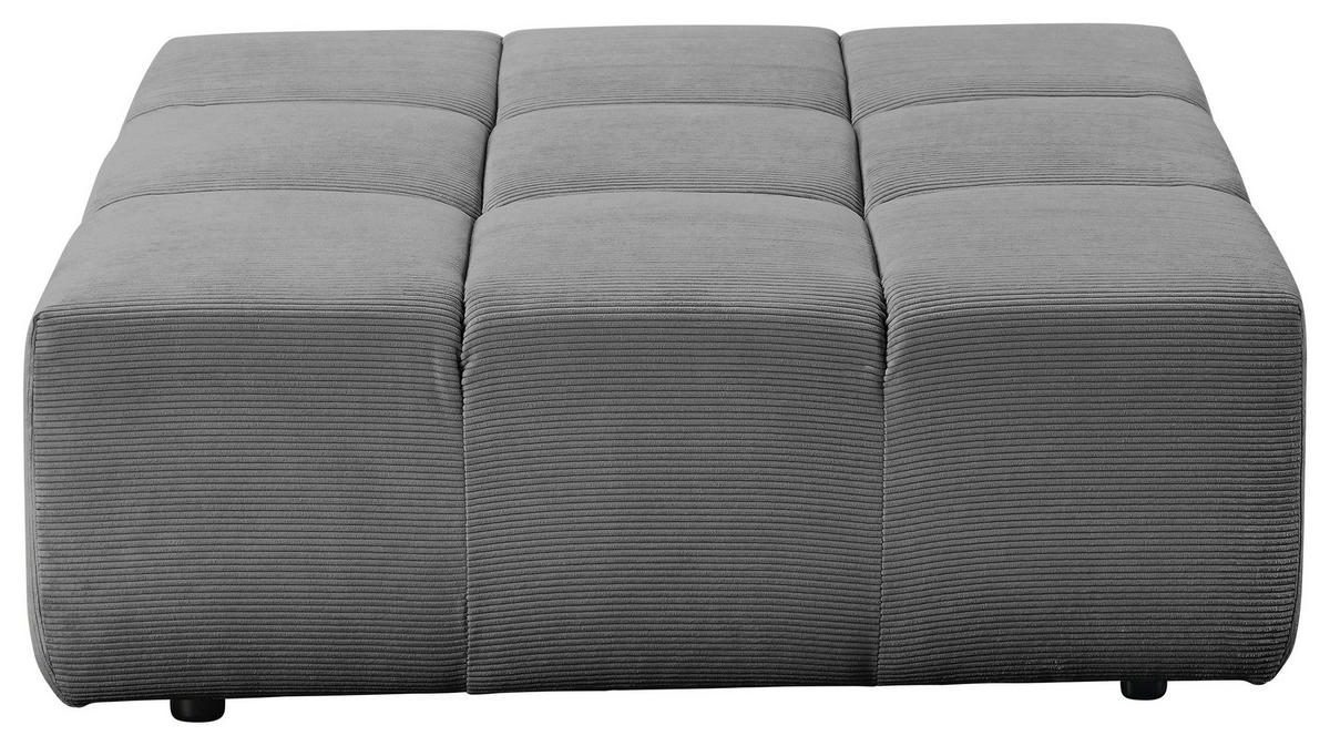 HOCKER in Textil Grau  - Schwarz/Grau, Design, Kunststoff/Textil (107/39/107cm) - Hom`in