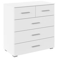 KOMMODE , 80/81/42 cm, 5 Schublade(n)  - Alufarben/Weiß, KONVENTIONELL, Holzwerkstoff/Kunststoff (80/81/42cm) - home24