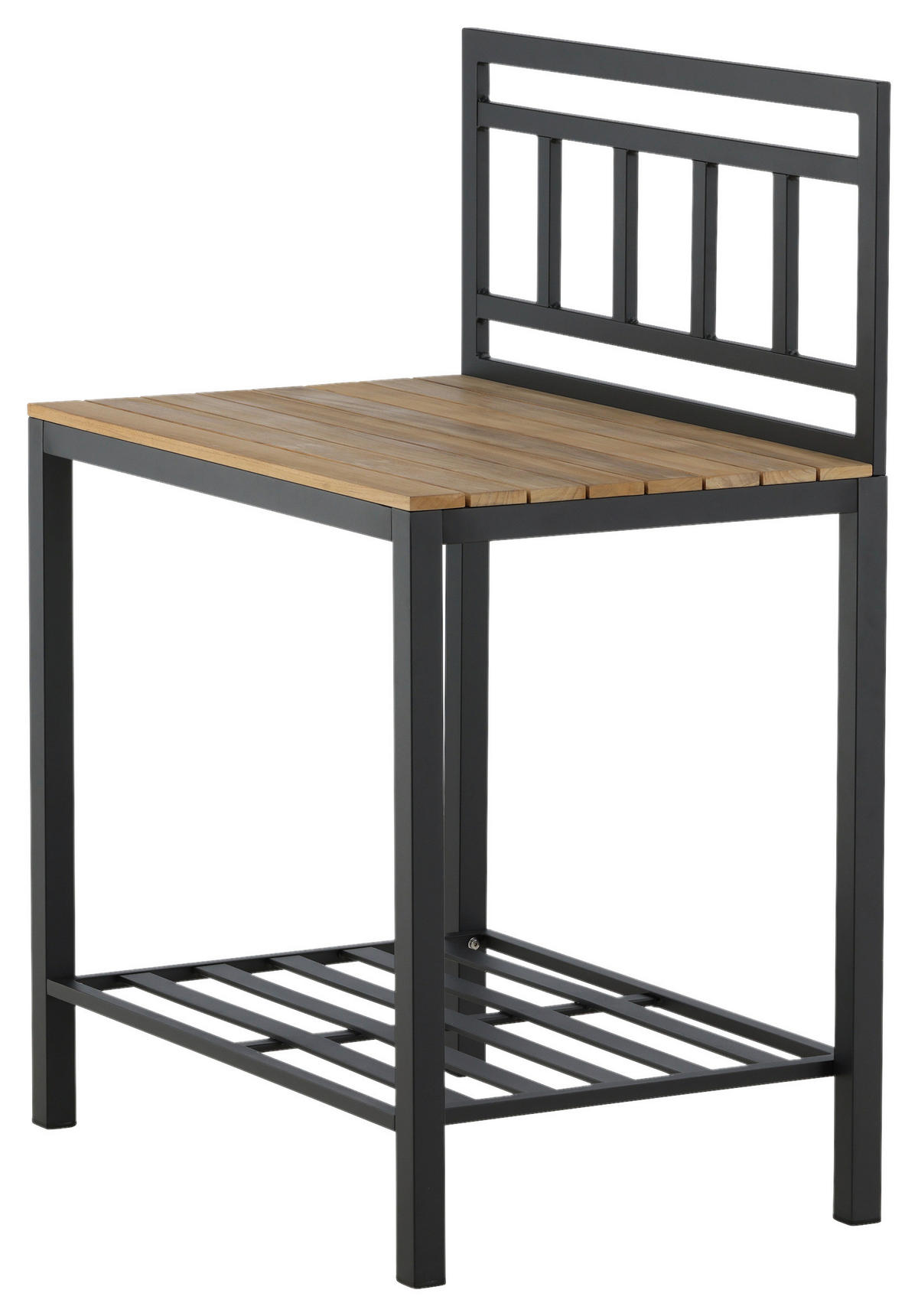 OUTDOORKÜCHE - Schwarz/Teakfarben, KONVENTIONELL, Holz/Metall (90/127/60cm) - Gardenson