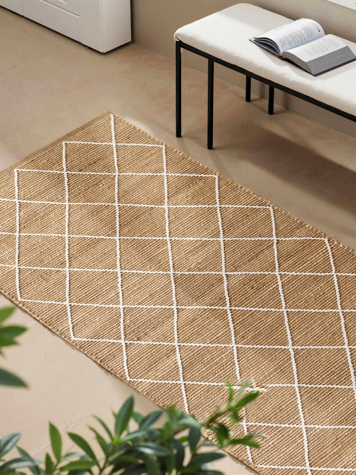 LÄUFER 80/200 cm Kunu  - Sandfarben/Weiß, Basics, Textil (80/200cm)