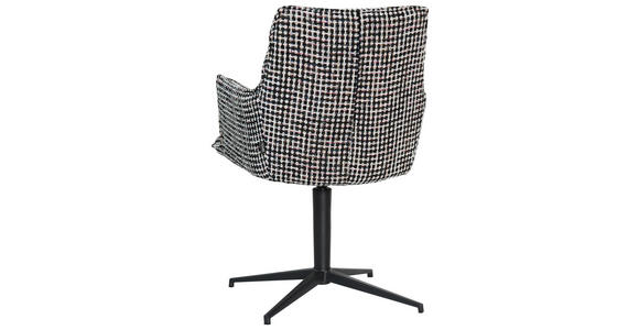 ARMLEHNSTUHL in Eisen Chenille - Blau/Schwarz, Design, Textil/Metall (59,5/87,5/62,5cm) - Novel