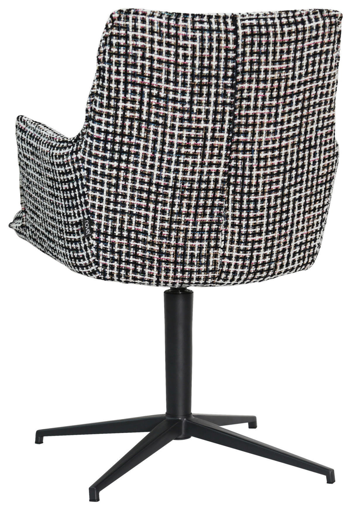 ARMLEHNSTUHL  in Eisen Chenille  - Blau/Schwarz, Design, Textil/Metall (59,5/87,5/62,5cm) - Novel