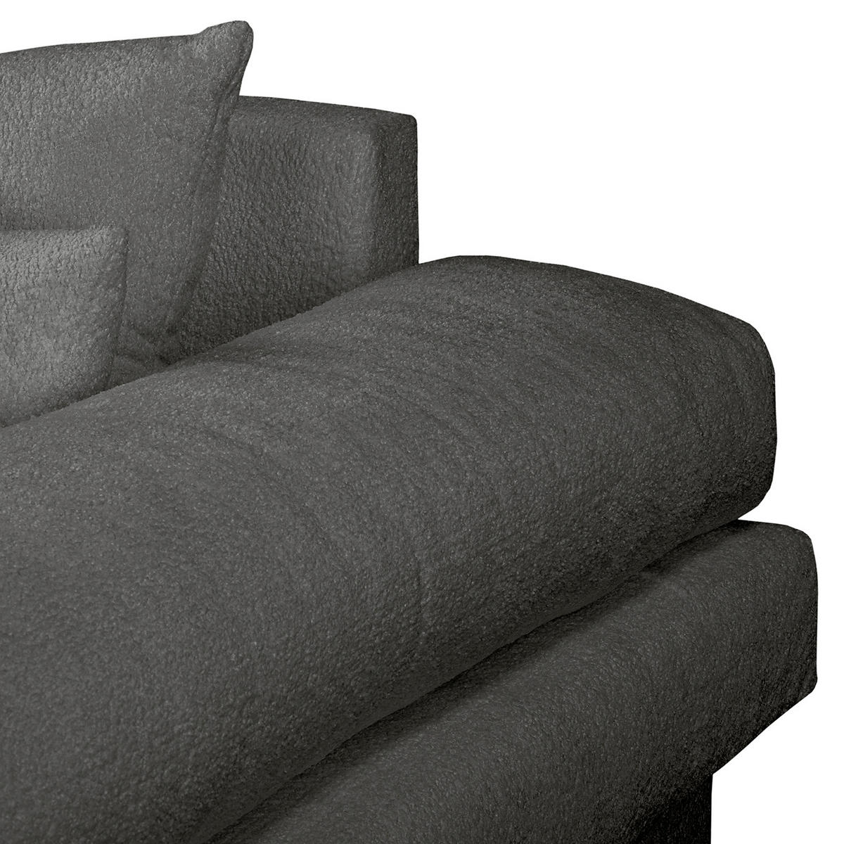 ECKSOFA Naomi in Chenille Anthrazit Rückenkissen  284/243 cm  - Anthrazit/Schwarz, Design, Kunststoff/Textil (284/243cm) - P & B