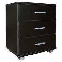 NOĆNI ORMARIĆ     - srebrne boje/crna, Konvencionalno, drvni materijal/metal (45/54/34cm) - MID.YOU