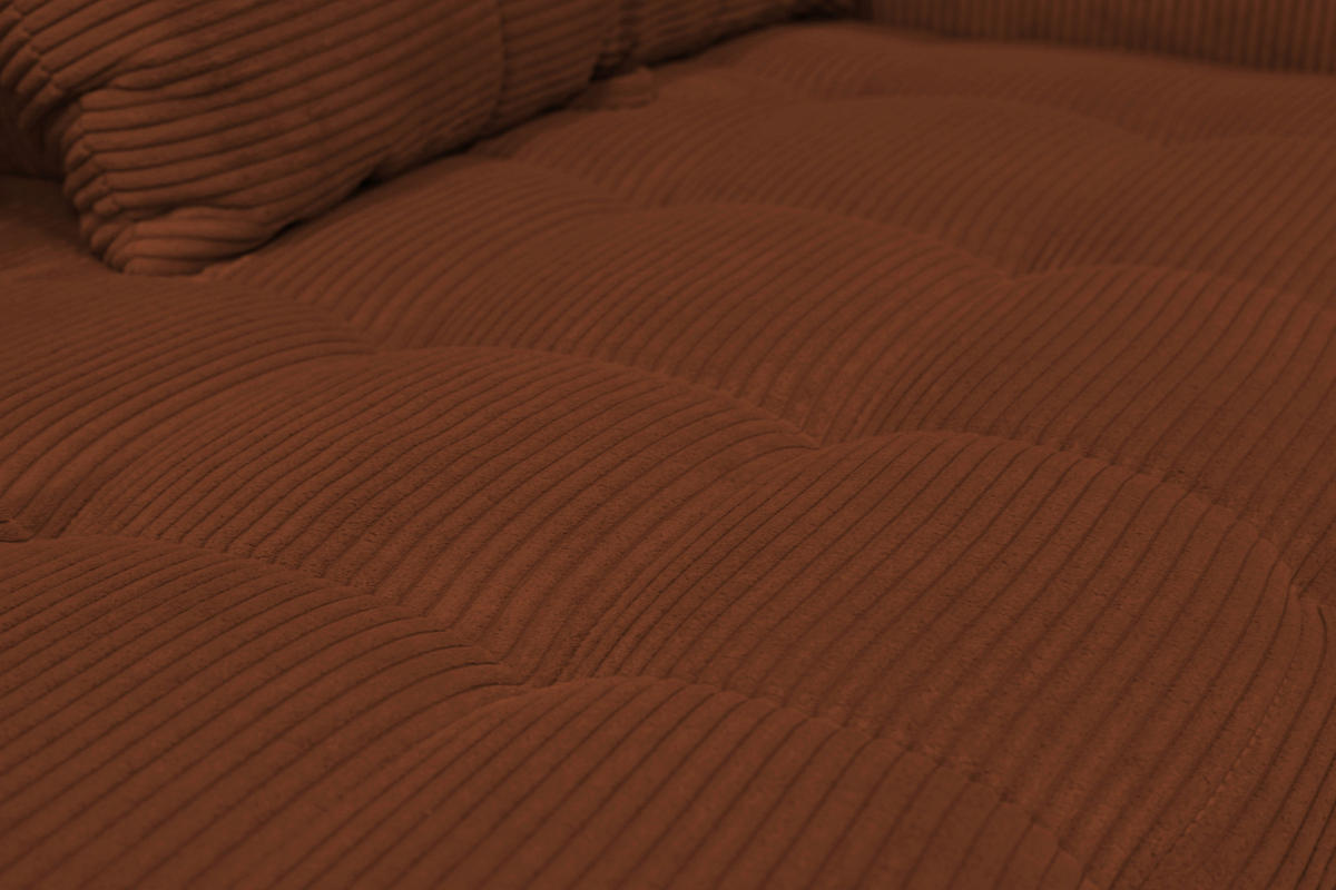 BIGSOFA Cord Kupferfarben  - Schwarz/Kupferfarben, KONVENTIONELL, Textil/Metall (246/100/116cm) - Carryhome