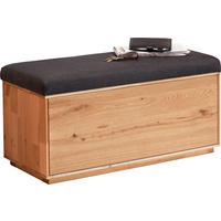 GARDEROBENBANK Eiche massiv Anthrazit, Eichefarben  - Eichefarben/Anthrazit, Design, Holz/Textil (90/45/38cm) - Waldwelt