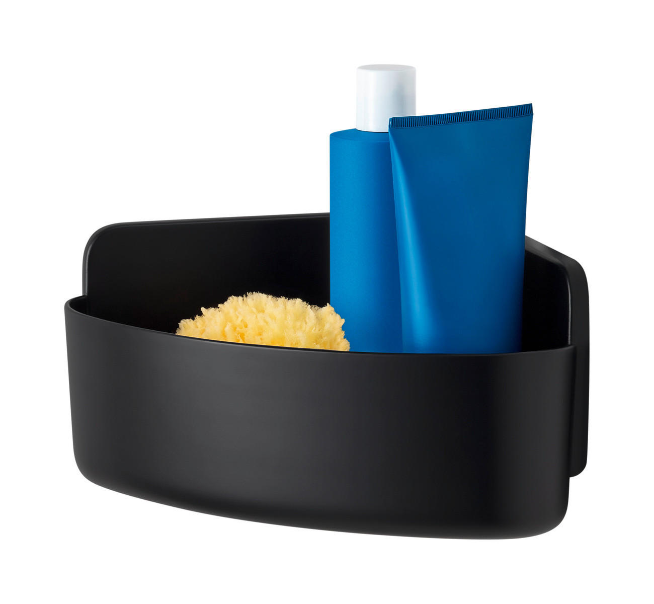 DUSCHKORB - Schwarz, Basics, Kunststoff (20/12/20cm) - Tesa