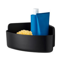 DUSCHKORB - Schwarz, Basics, Kunststoff (20/12/20cm) - Tesa