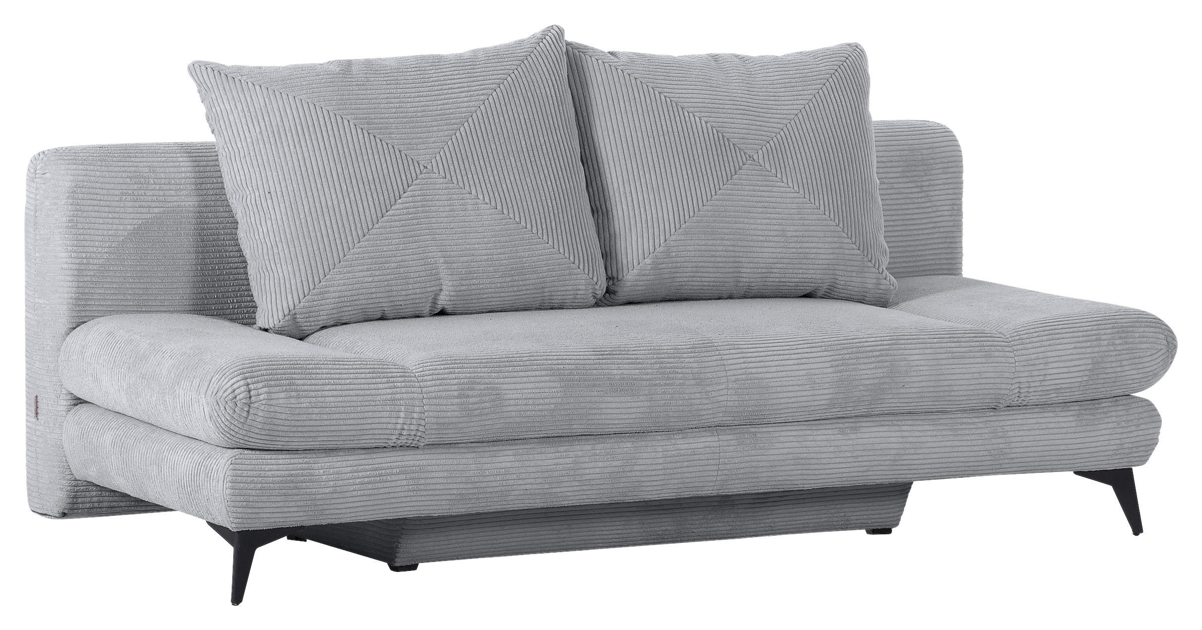 SOFA LEŽAJ svetlosiva  - svetlosiva/crna, Konvencionalno, tekstil/metal (200/78/95cm) - home24