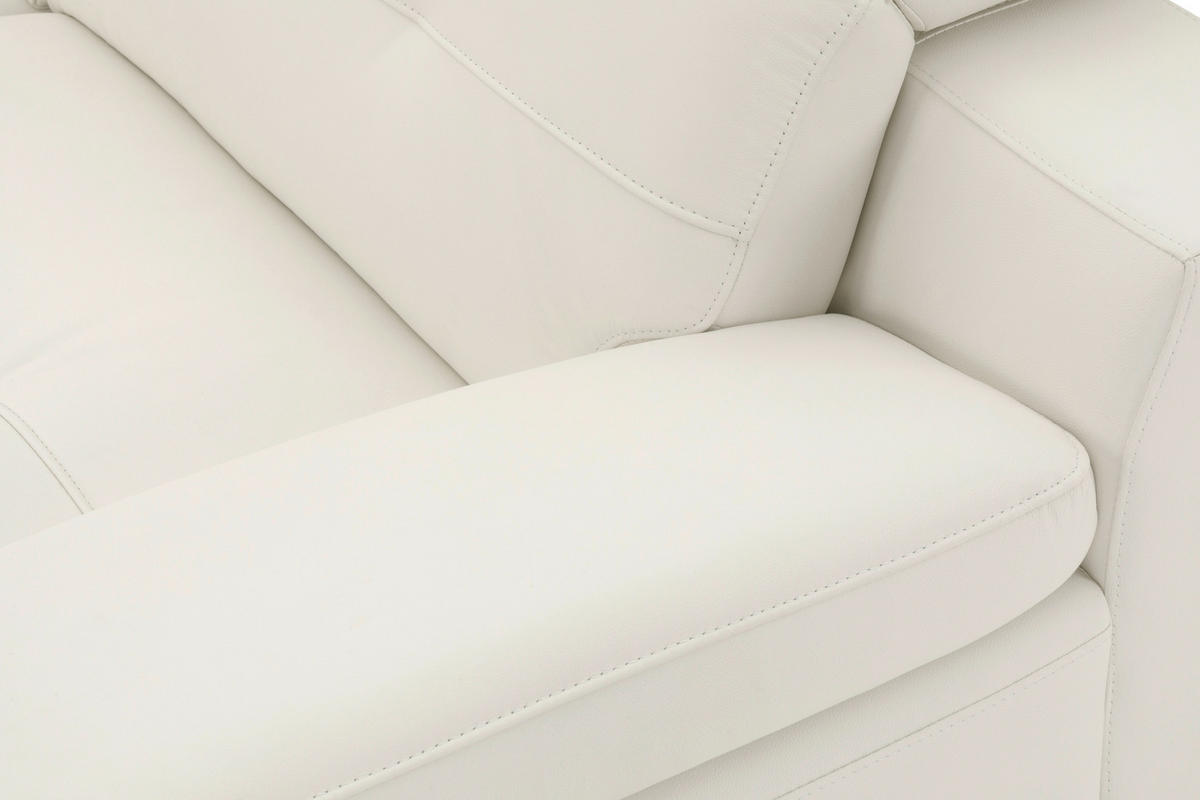 ECKSOFA Weiß Echtleder  - Schwarz/Weiß, MODERN, Leder/Metall (224/287cm) - MID.YOU