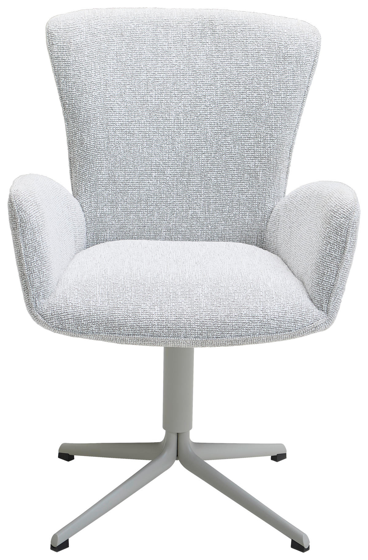 ARMLEHNSTUHL  in Eisen Jacquard, Flachgewebe  - Hellgrau/Grau, Design, Textil/Metall (63/92/63cm) - Valdera