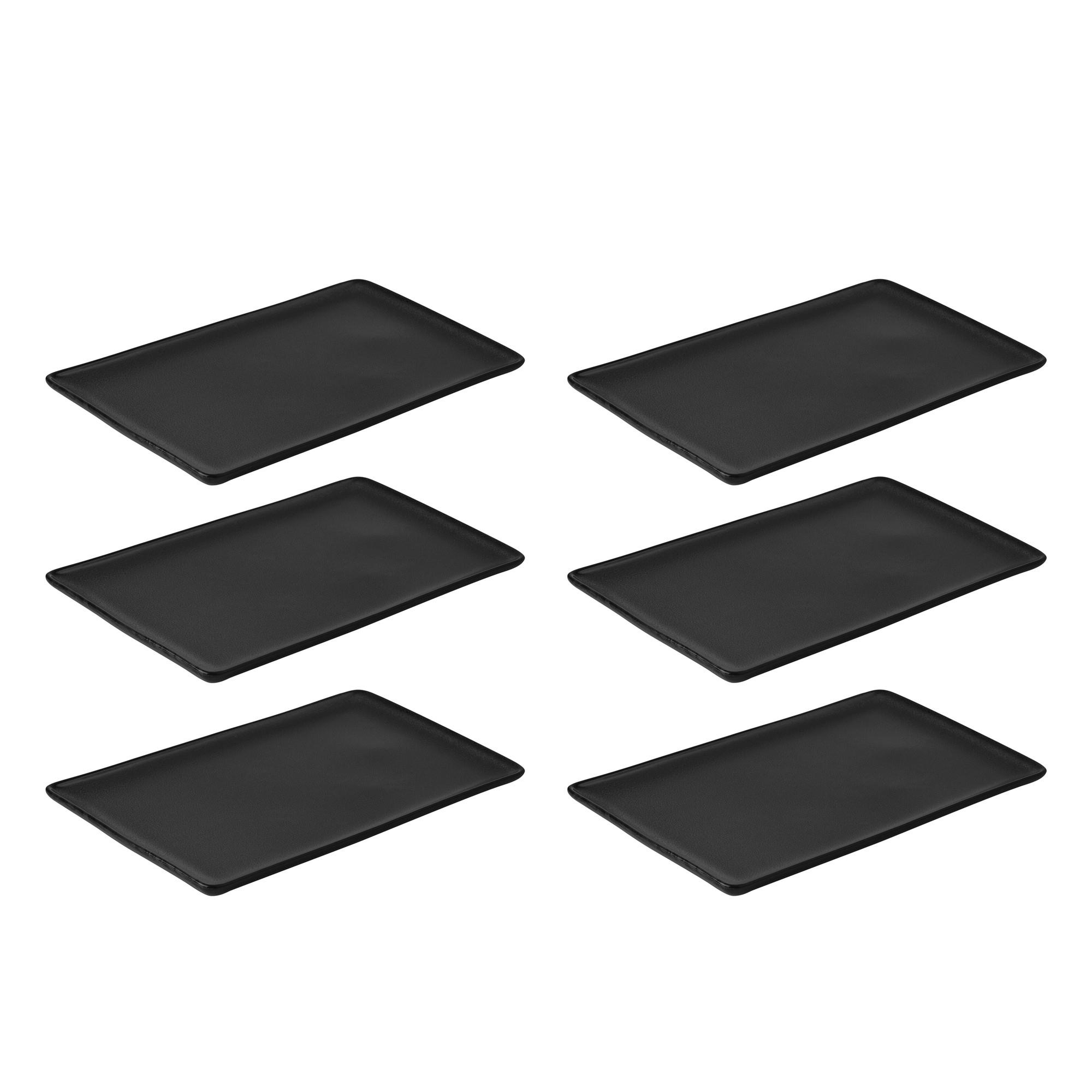 Aida Servierplatten-Set Raw Schwarz Hochglanz 20x1.5x31.5 cm