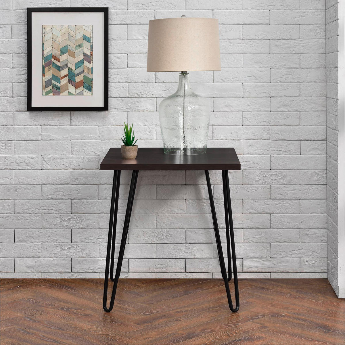 BEISTELLTISCH in Metall, Papier, Holzwerkstoff 49/49/55 cm  - Schwarz/Braun, Design, Papier/Holzwerkstoff (49/49/55cm) - MID.YOU