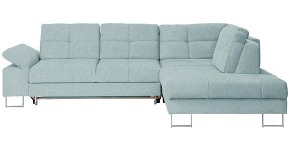 ECKSOFA in Flachgewebe Türkis  - Türkis, Design, Textil/Metall (296/229cm) - Novel