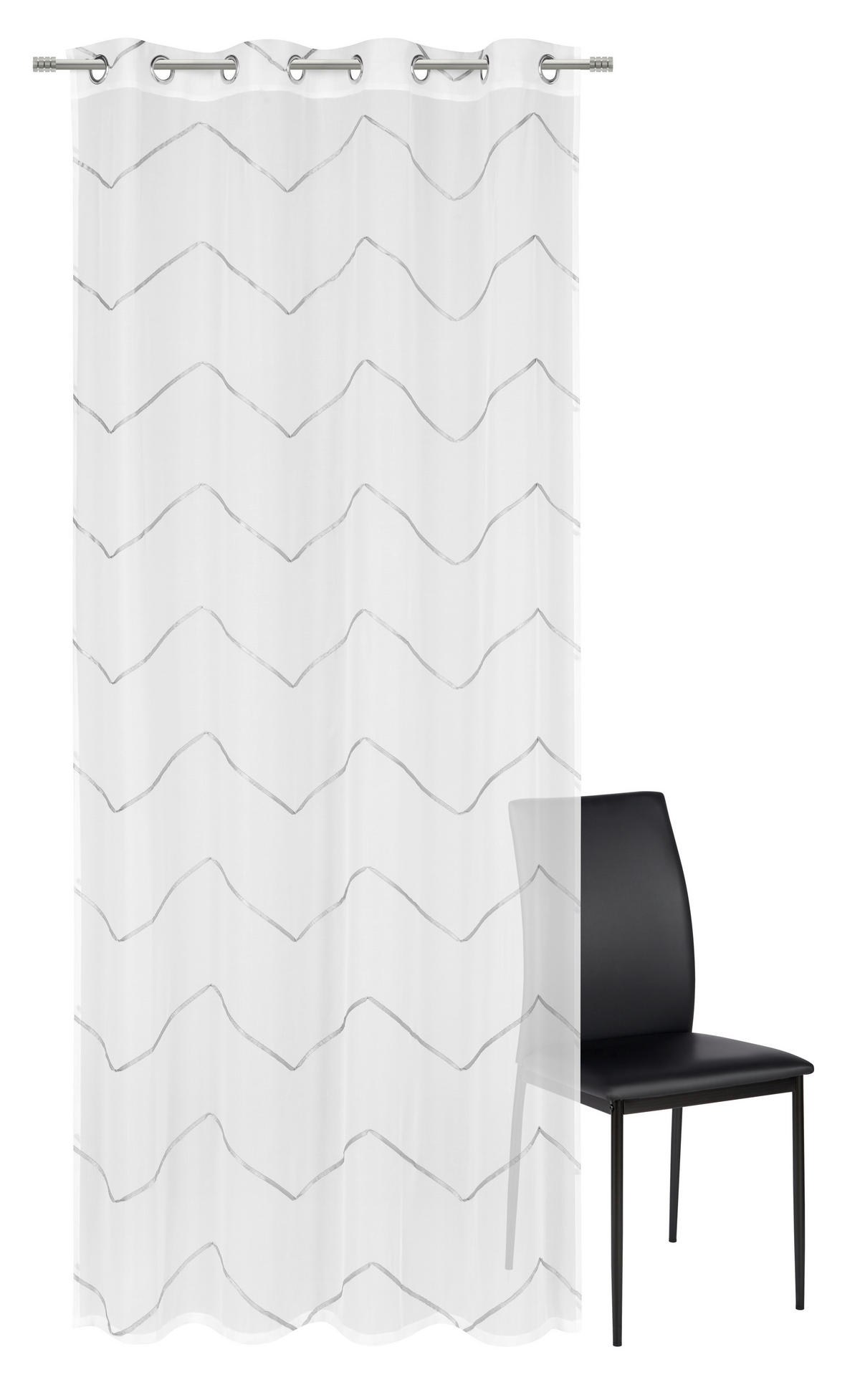 ÖSENVORHANG halbtransparent  - Grau, Design, Textil (135/245cm) - Esposa