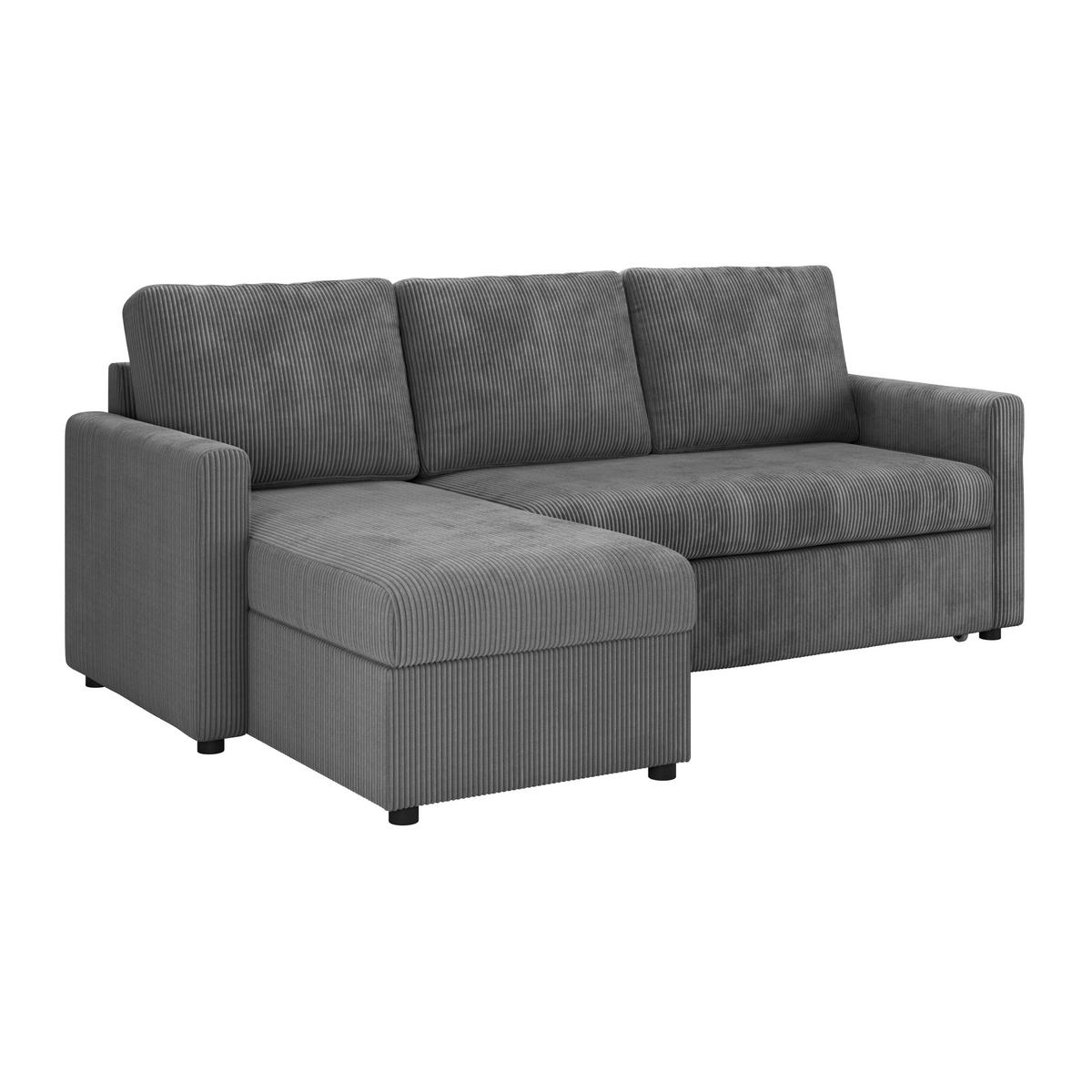 ECKSOFA Anthrazit  - Anthrazit/Schwarz, Basics, Holz/Kunststoff (215/145cm) - MID.YOU