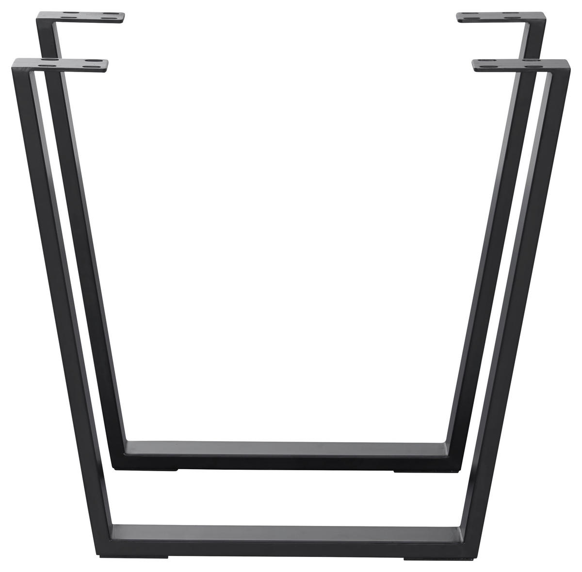 TISCHGESTELL Schwarz  - Schwarz, Design, Metall (78/7,5/72cm) - Valdera