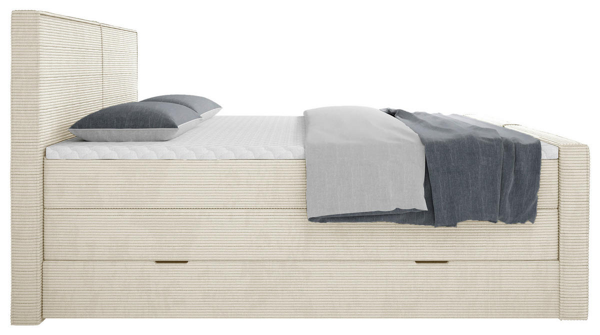 BOXSPRINGBETT 160/200 cm  in Beige  - Beige, MODERN, Textil (160/200cm) - Livetastic